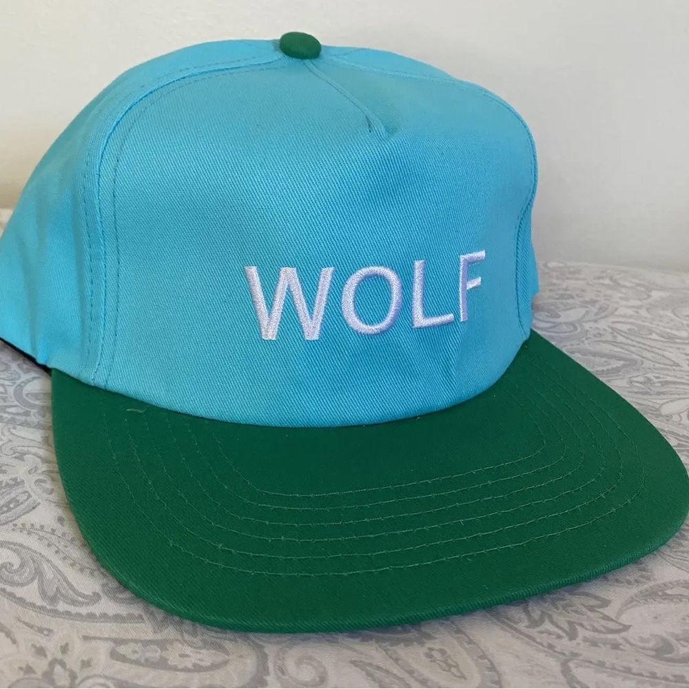 Vibrant Blue Cap with Green Brim